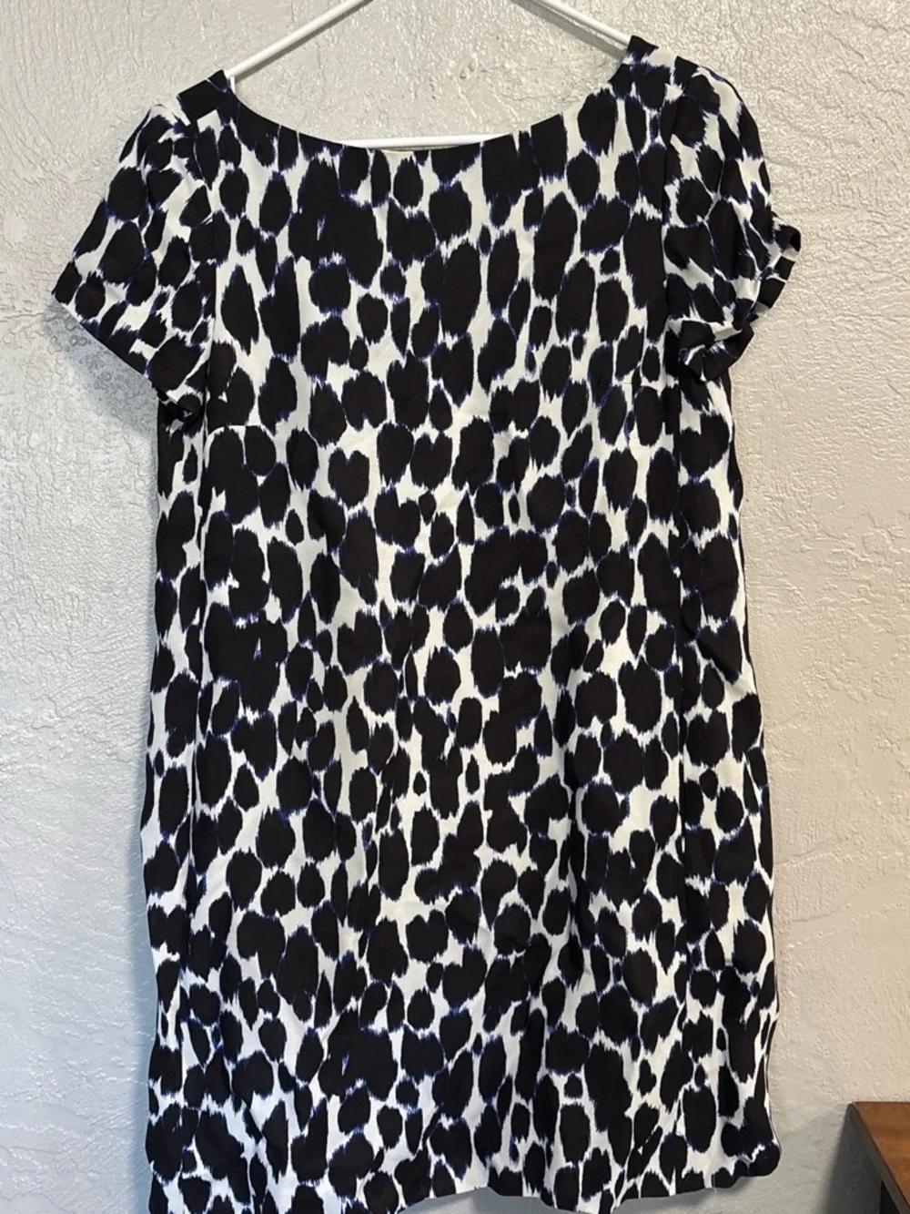 Kate Spade Black and White Leopard Print Short Sleeve Dress